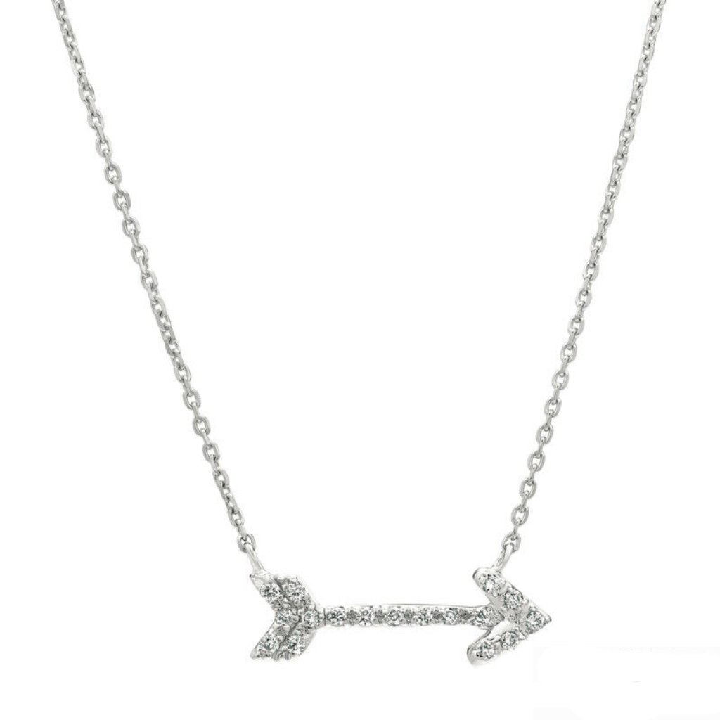 0.15 Ct Natural Diamond Arrow Necklace Pendant